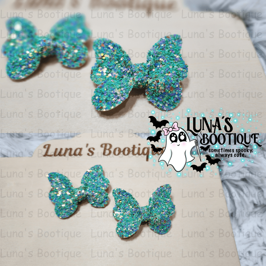 Teal Butterfly Hairclip Set