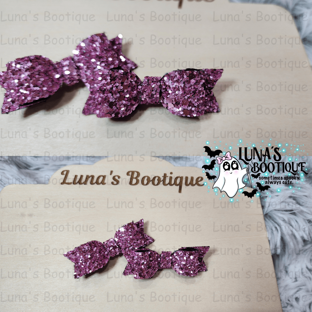 Pink Bow Hairclip Set