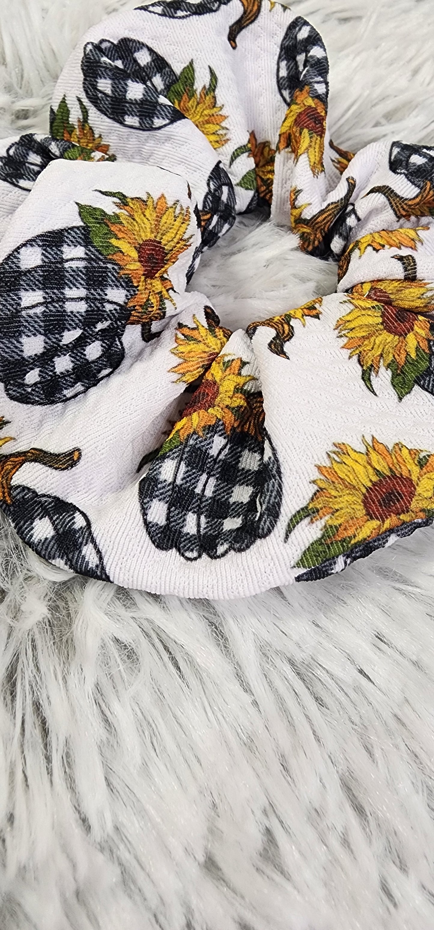 Sunflower Pumpkin Scrunchie