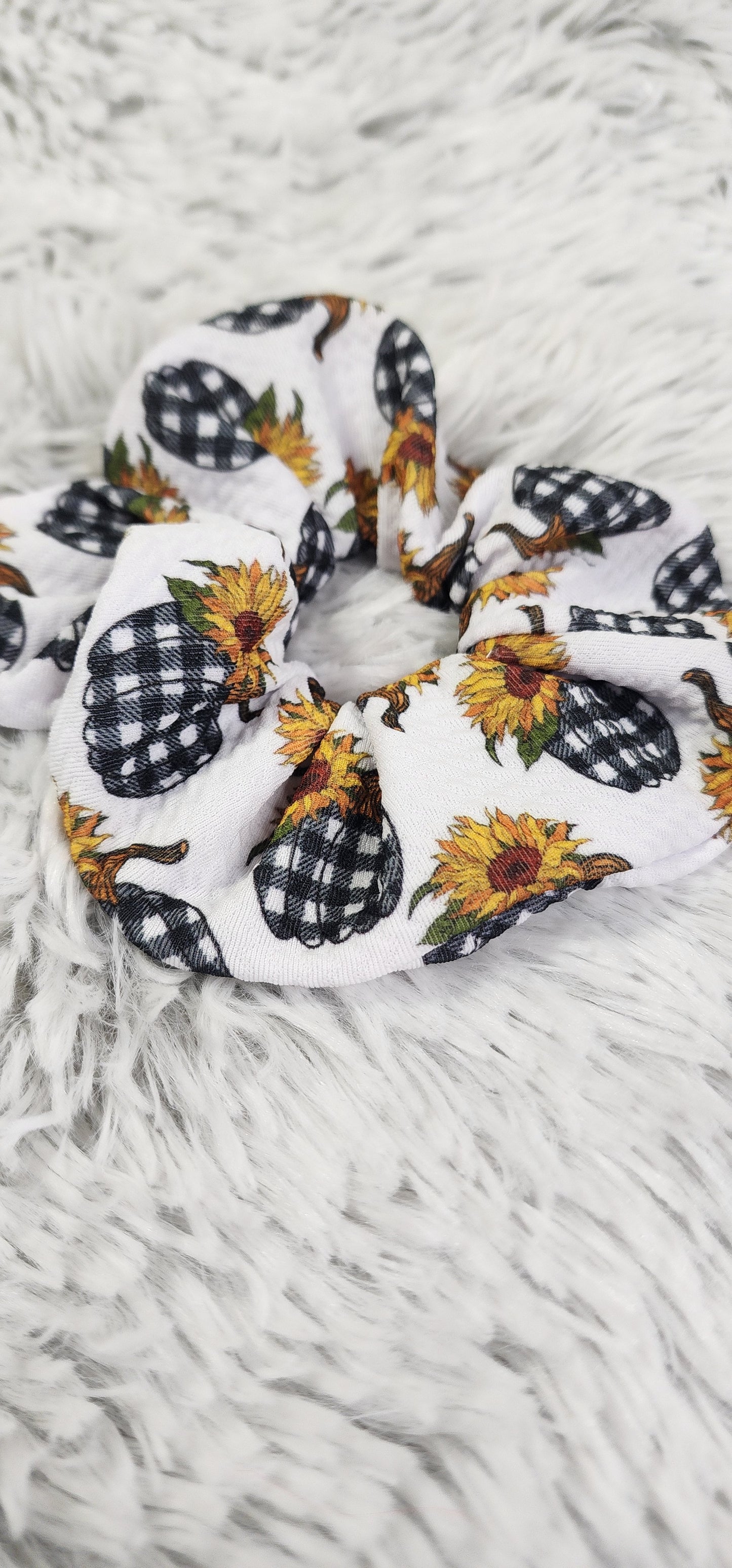 Sunflower Pumpkin Scrunchie