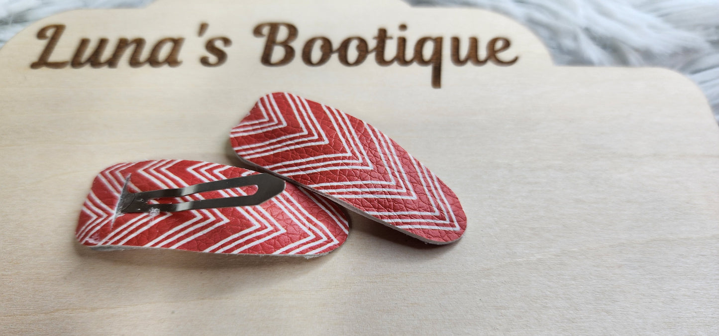 Burnt Orange Chevron Snap Clip (Pair)