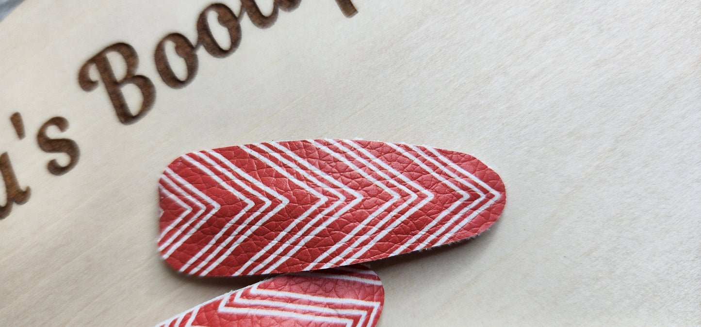Burnt Orange Chevron Snap Clip (Pair)