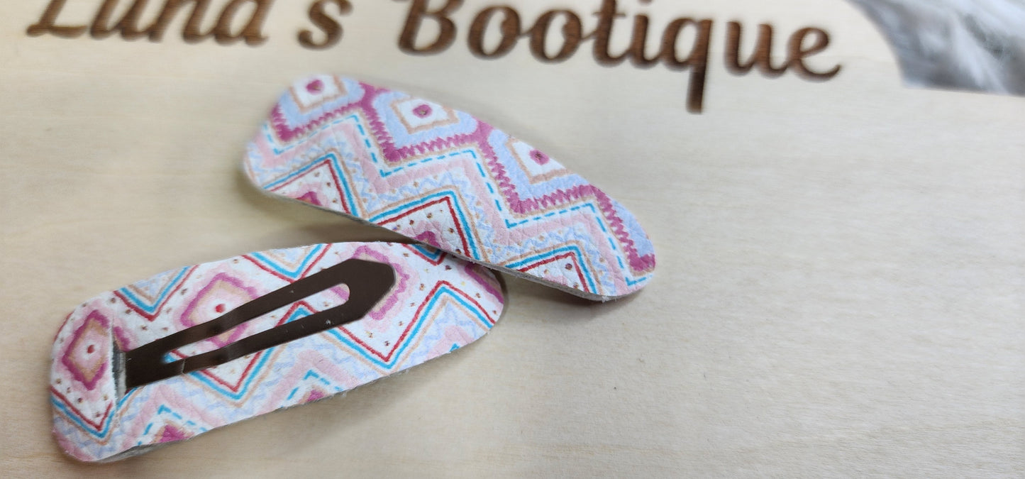 Pastel Wave Snap Clip (Pair)