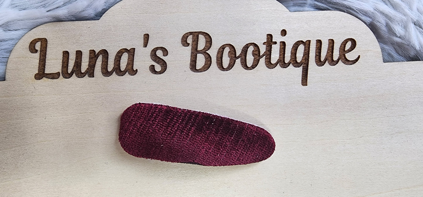 Velvet Maroon Snap Clip