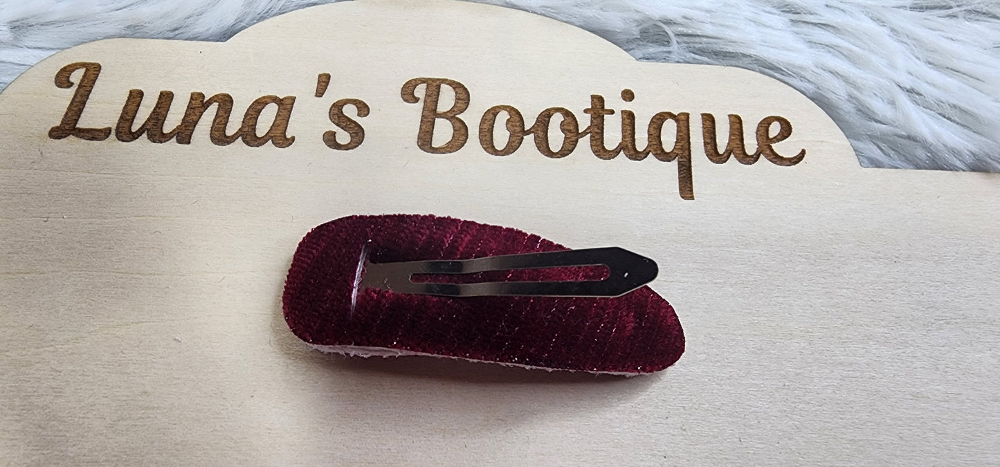 Velvet Maroon Snap Clip