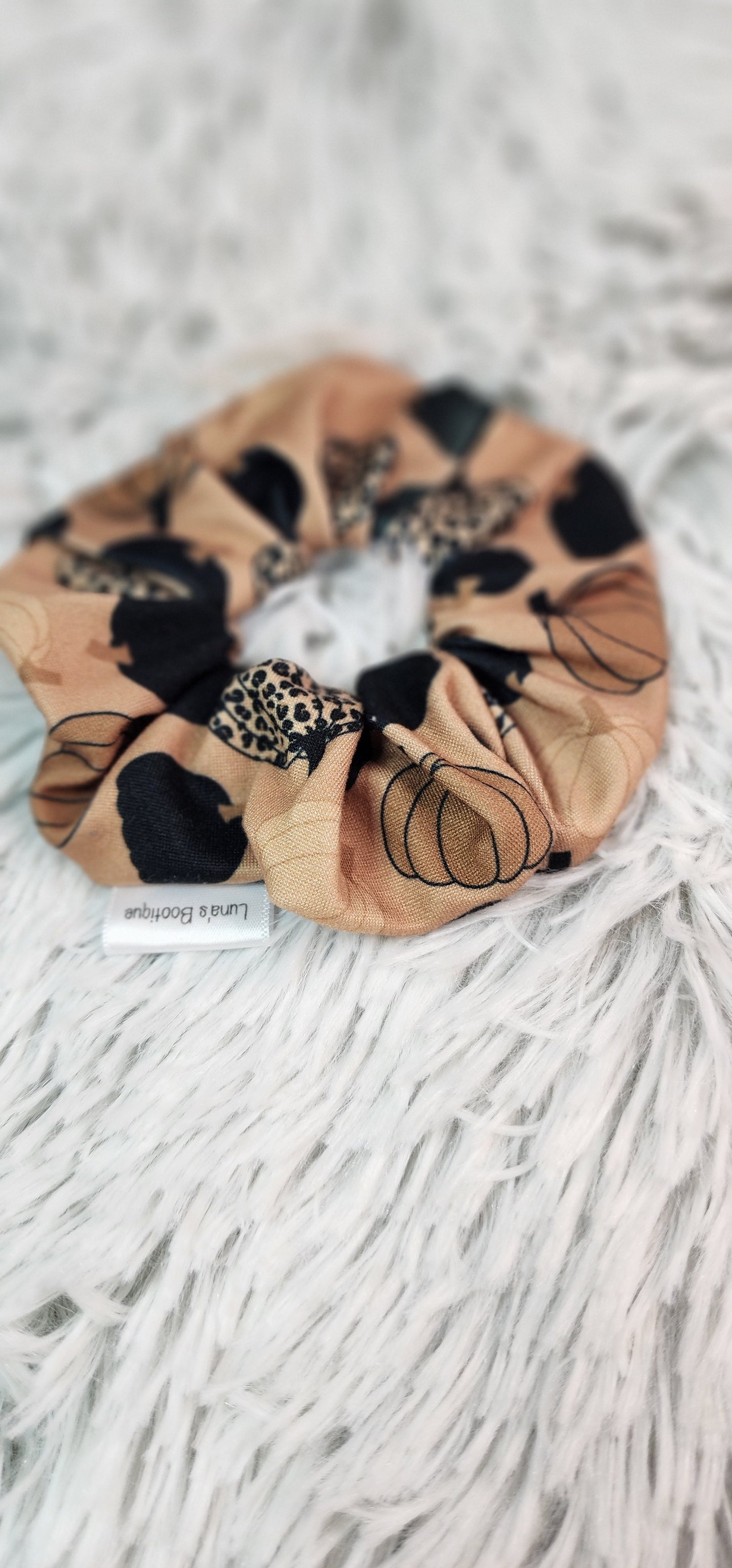 Cheetah Pumpkin Scrunchie