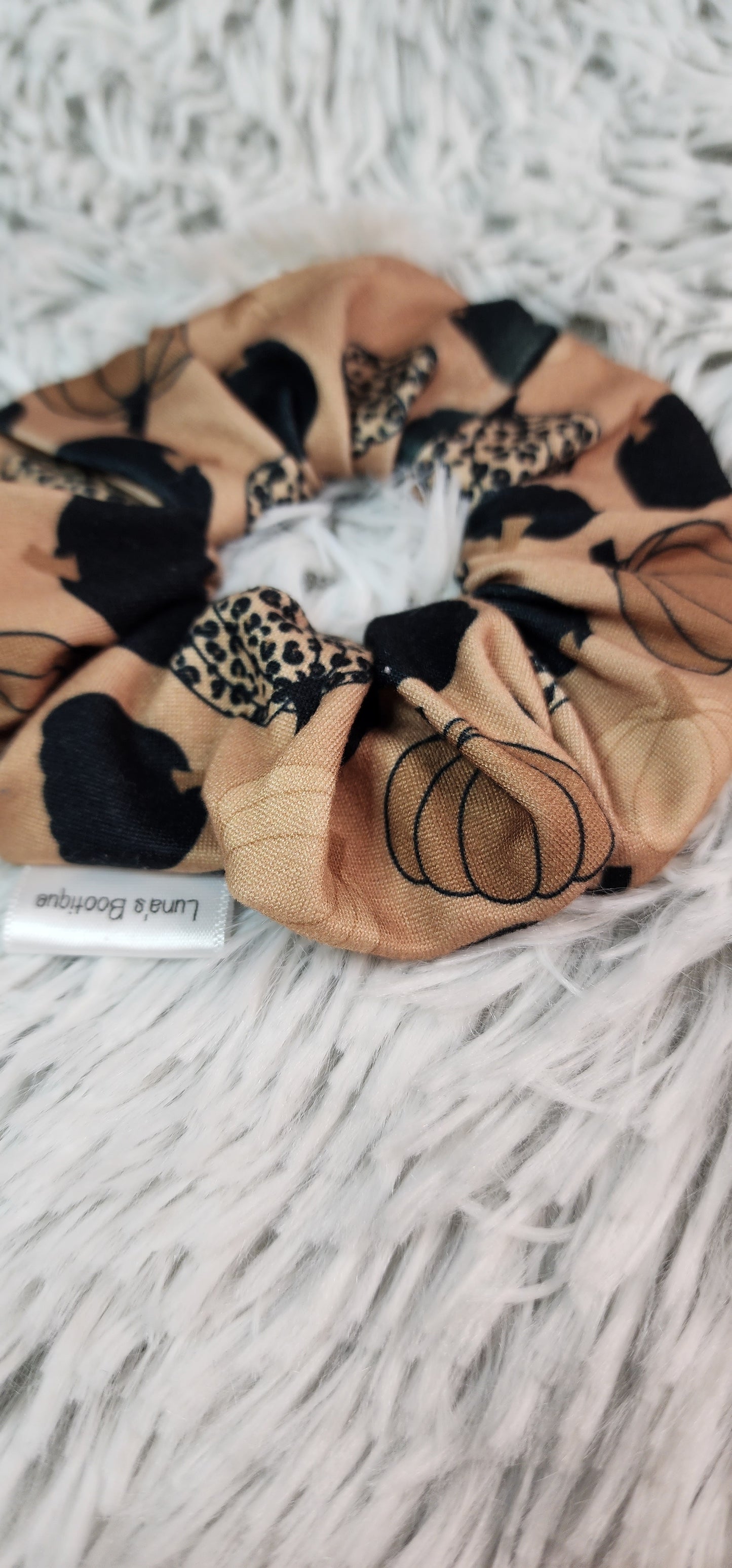 Cheetah Pumpkin Scrunchie