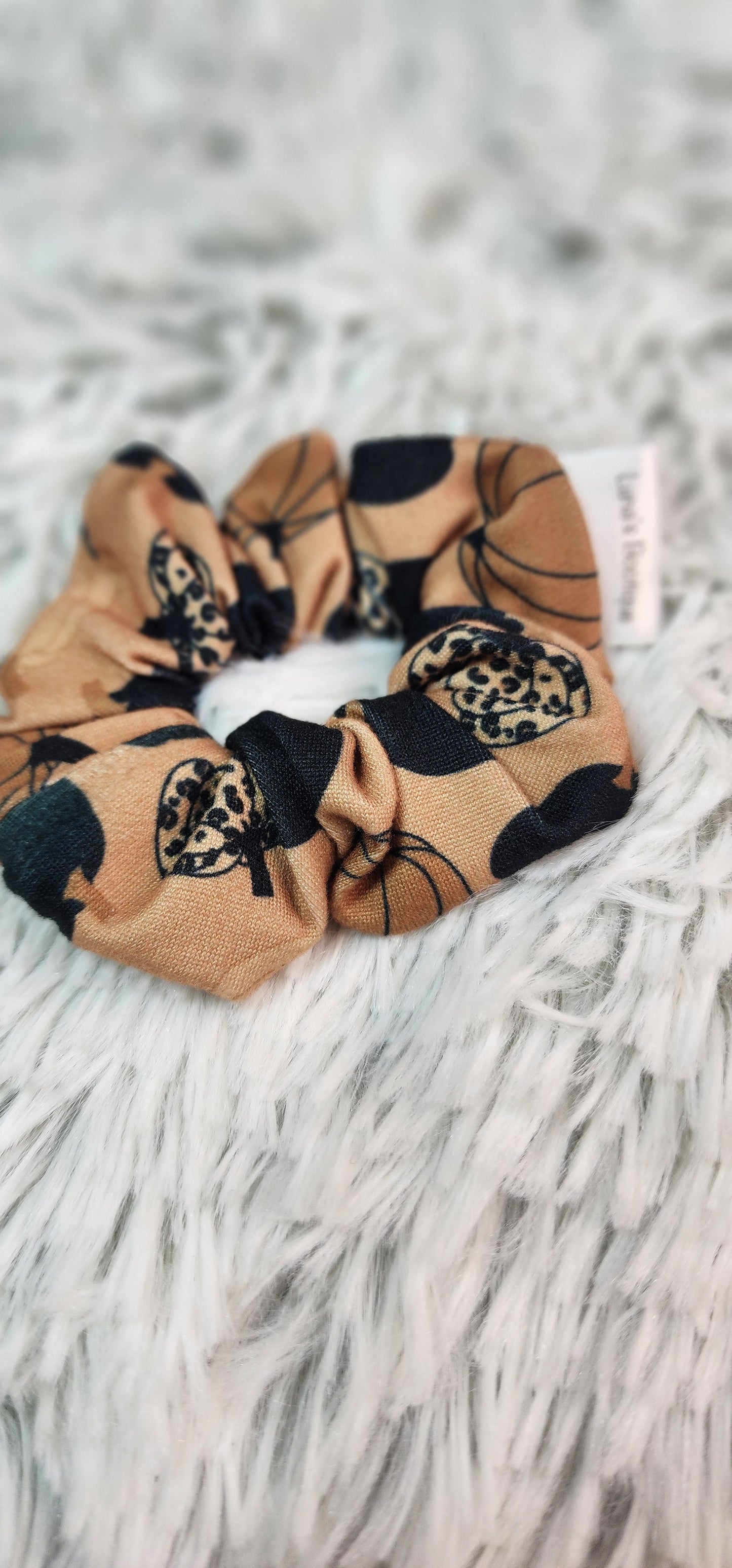 Cheetah Pumpkin Scrunchie