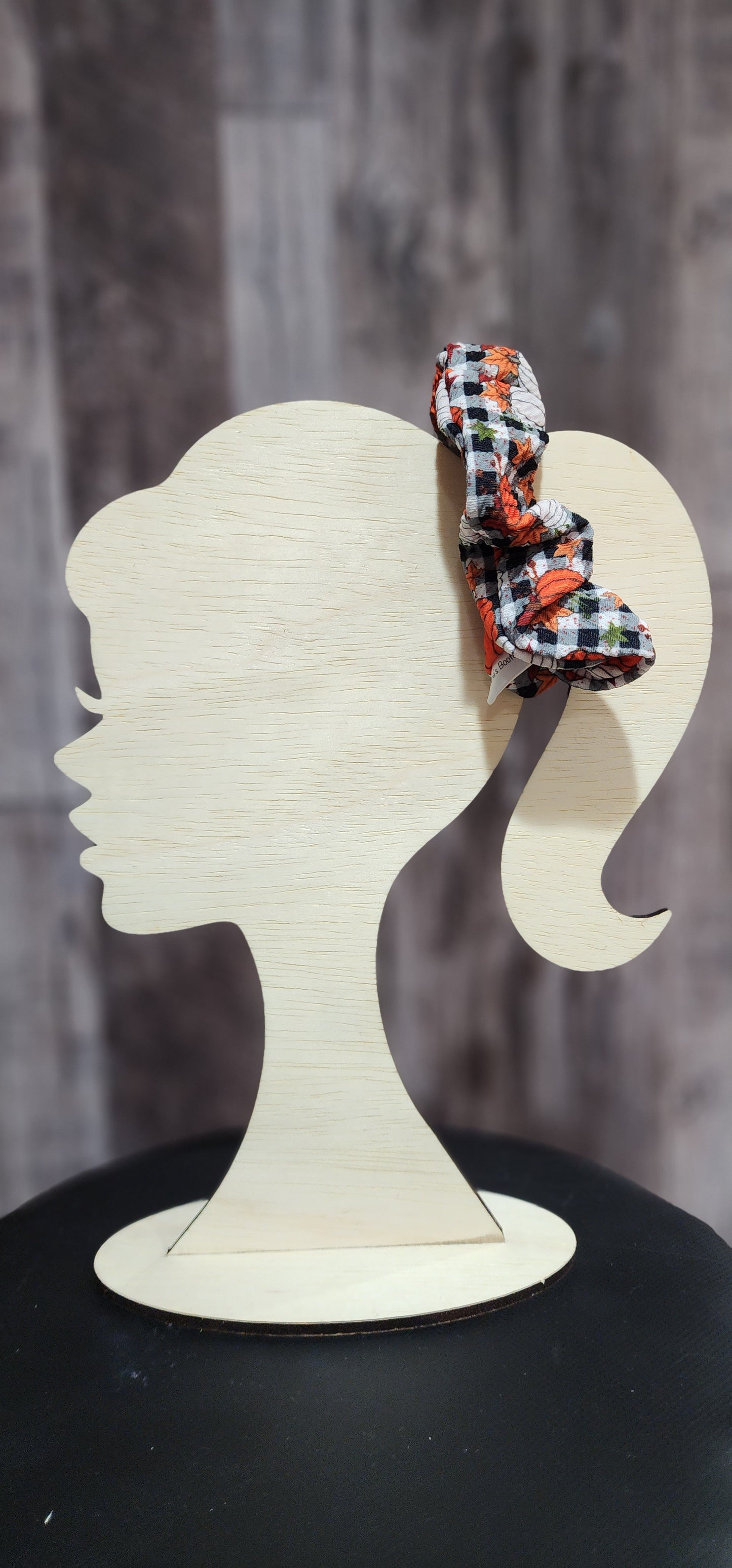 Fall Plaid Pumpkin Scrunchie