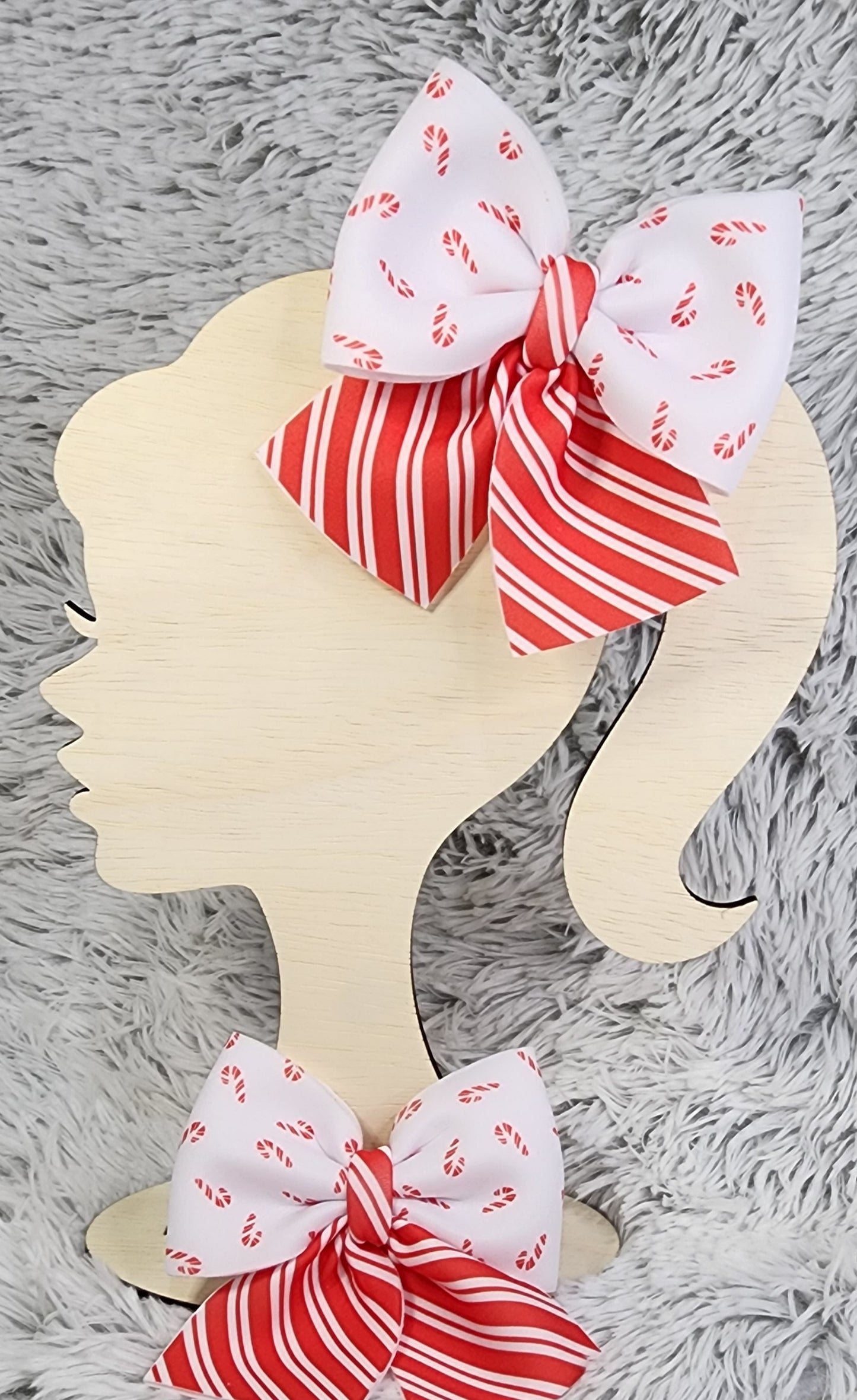 Dainty Candy Cane Sailor Bow