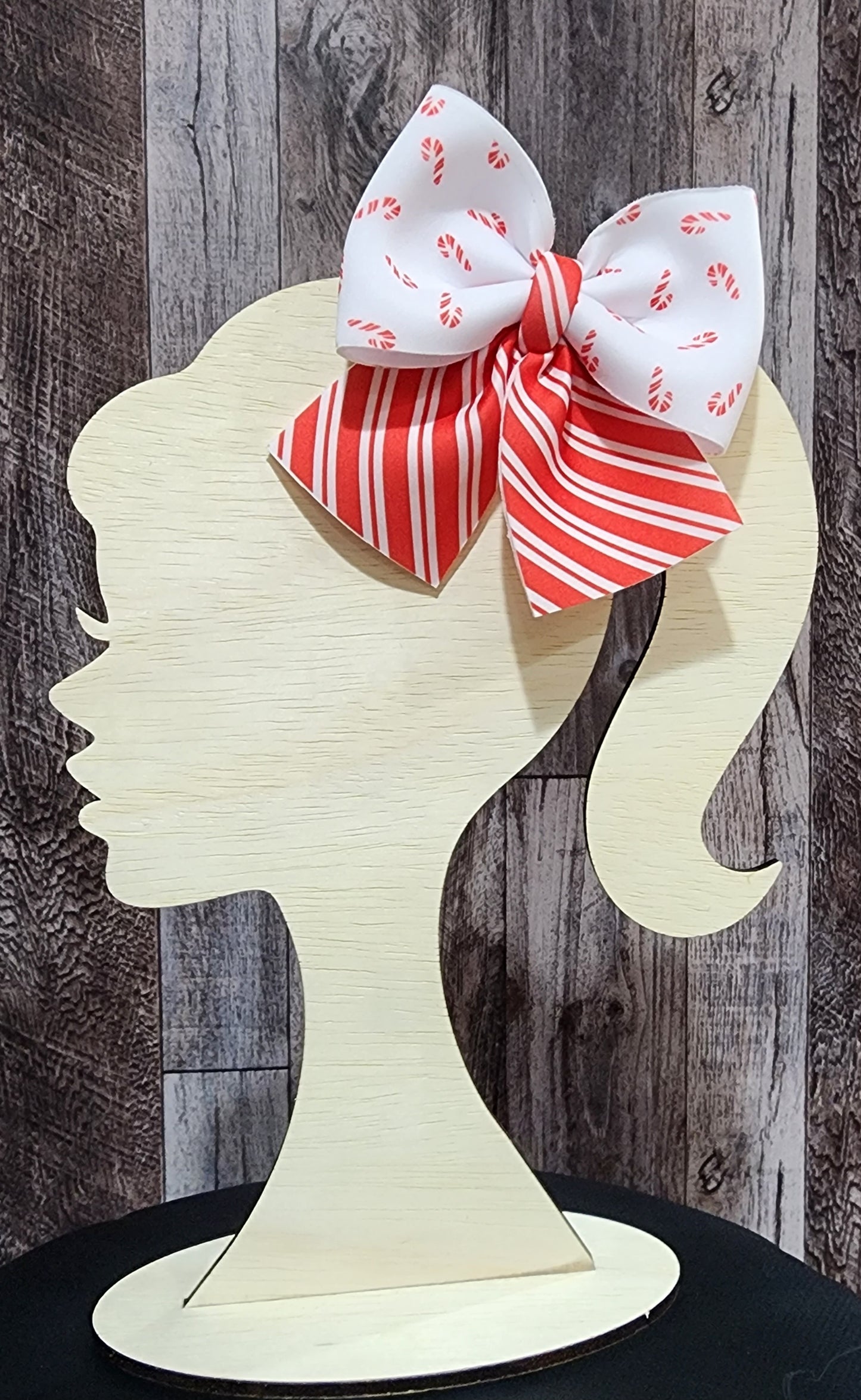 Dainty Candy Cane Sailor Bow