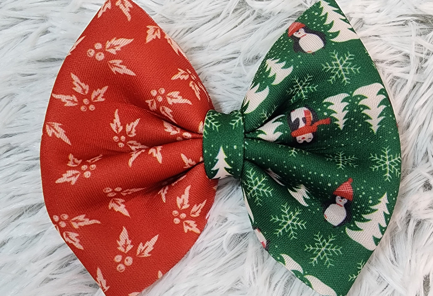 Pine Polar Penguin Puff Bow