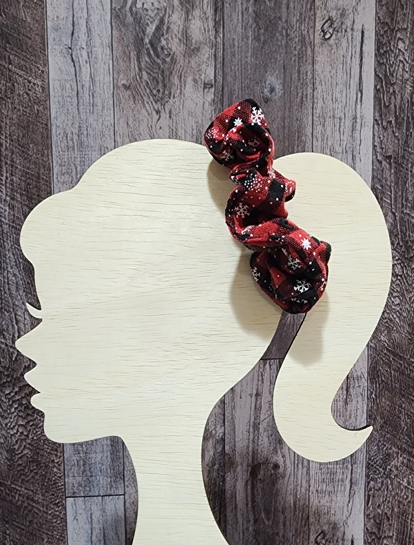 Plaid Snowflake Scrunchies