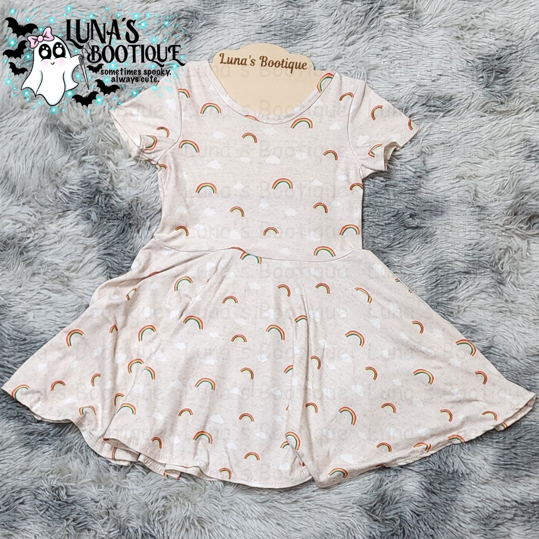 Soft as a Rainbow Cloud Twirl Dress