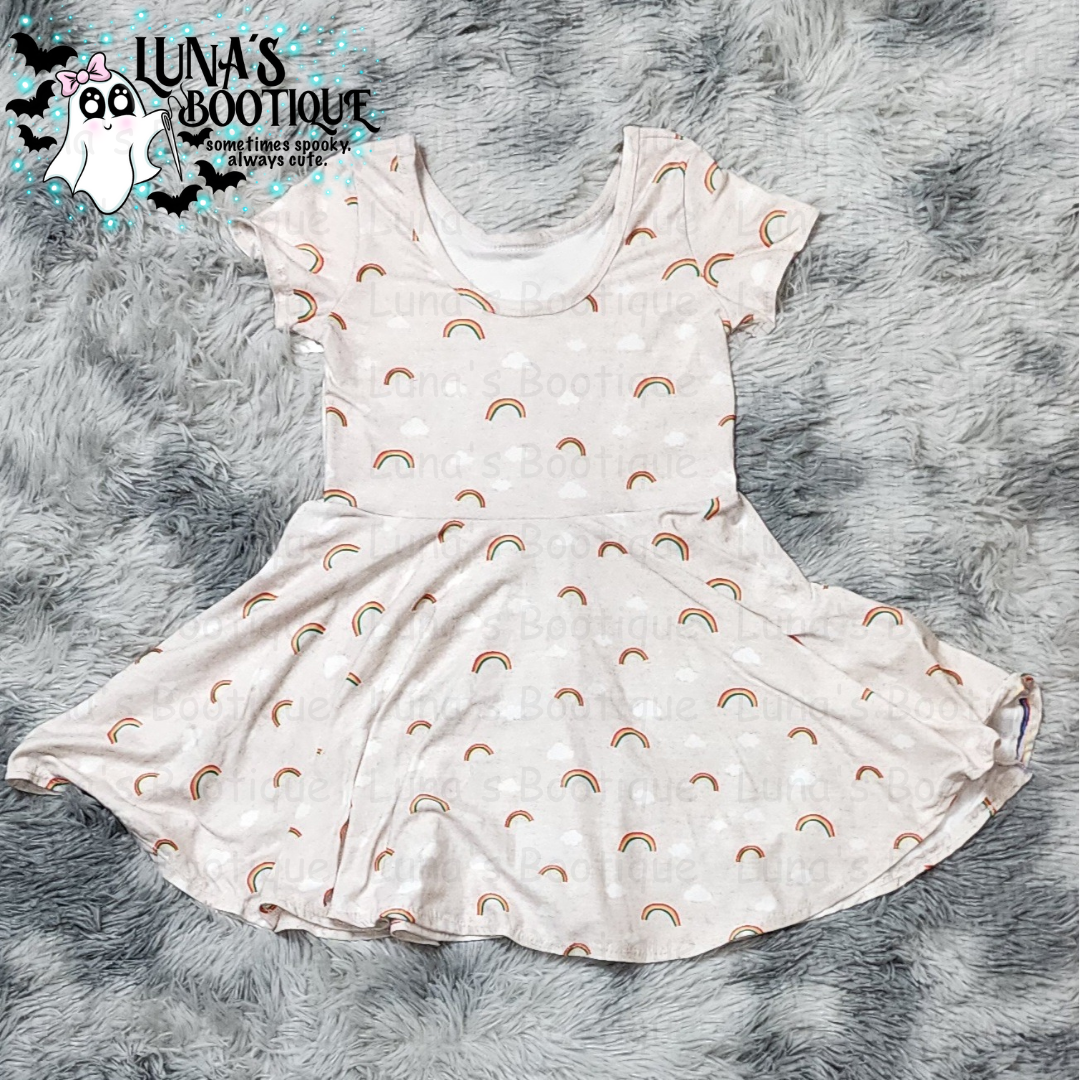 Soft as a Rainbow Cloud Twirl Dress
