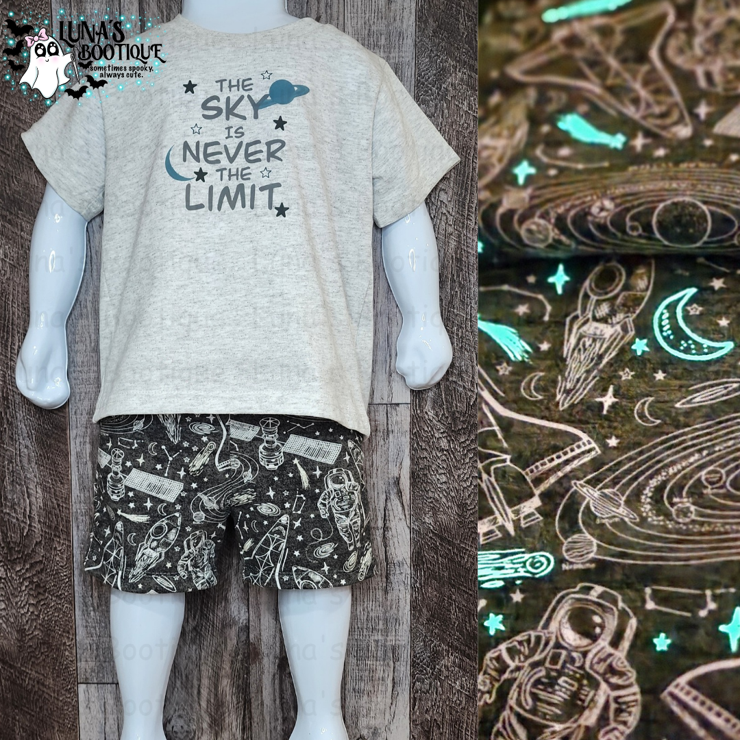 Cosmic Comfort: Glow-in-the-Dark Short Set