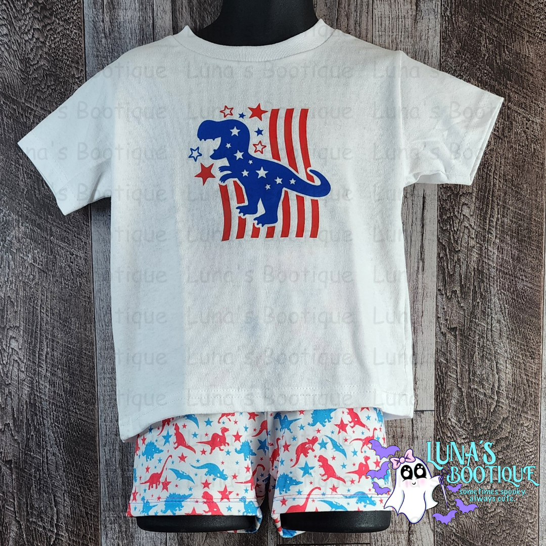 Patriotic Dino Fourth of July Toddler Set