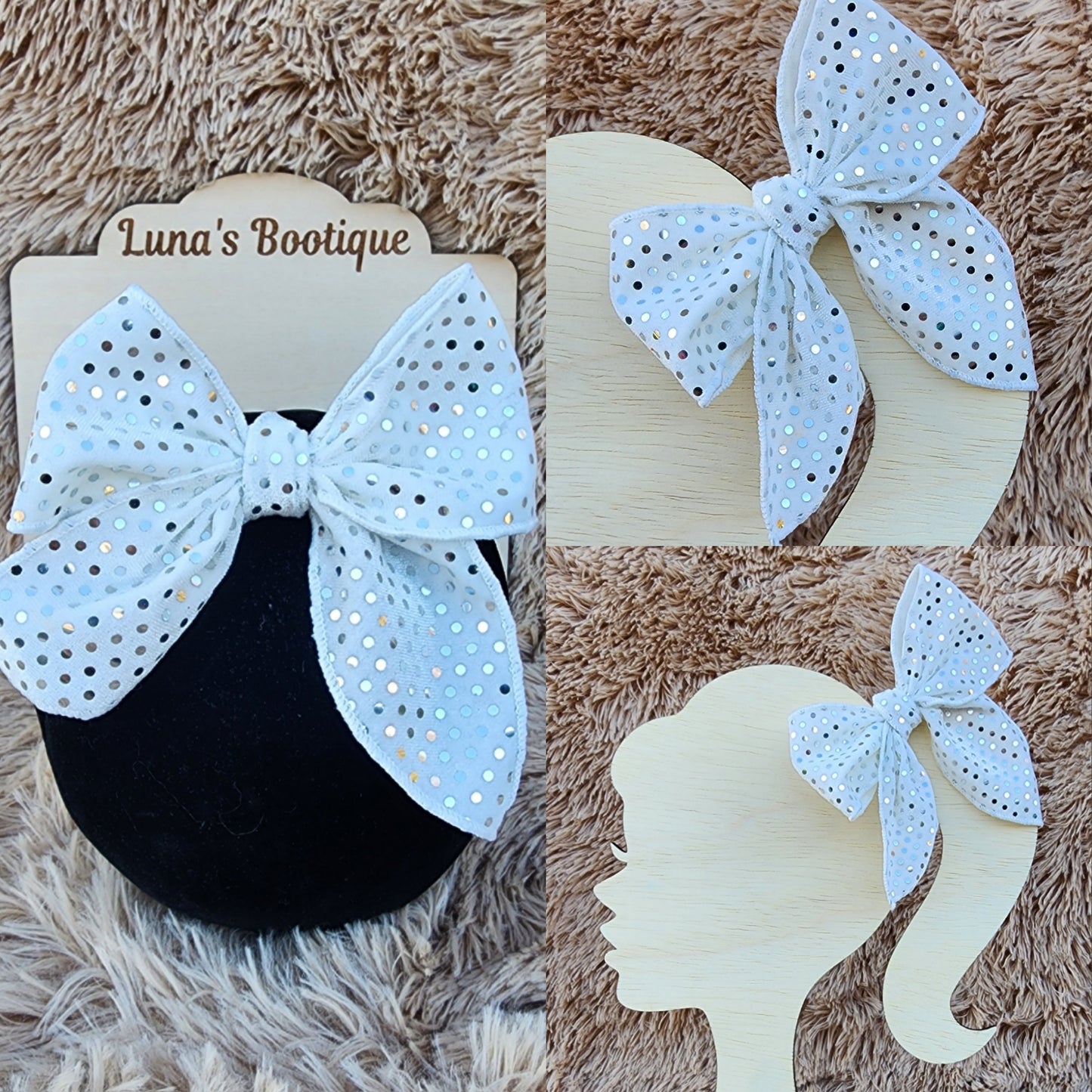 Metallic Dotted Isabel Bow