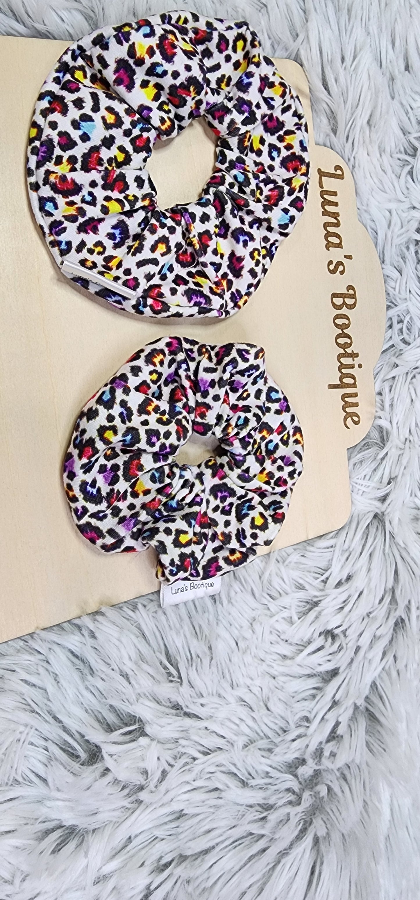 Colorful Cheetah Scrunchie
