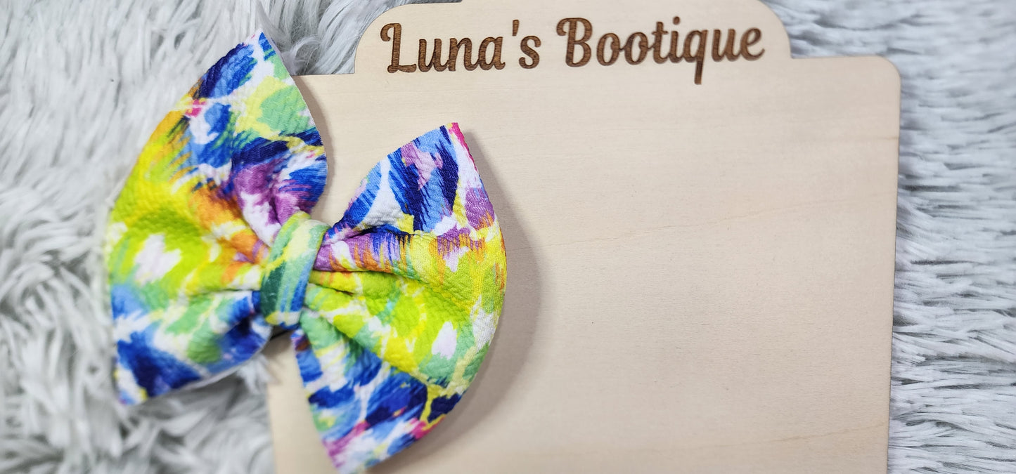 Bright Cheetah Puff Bow