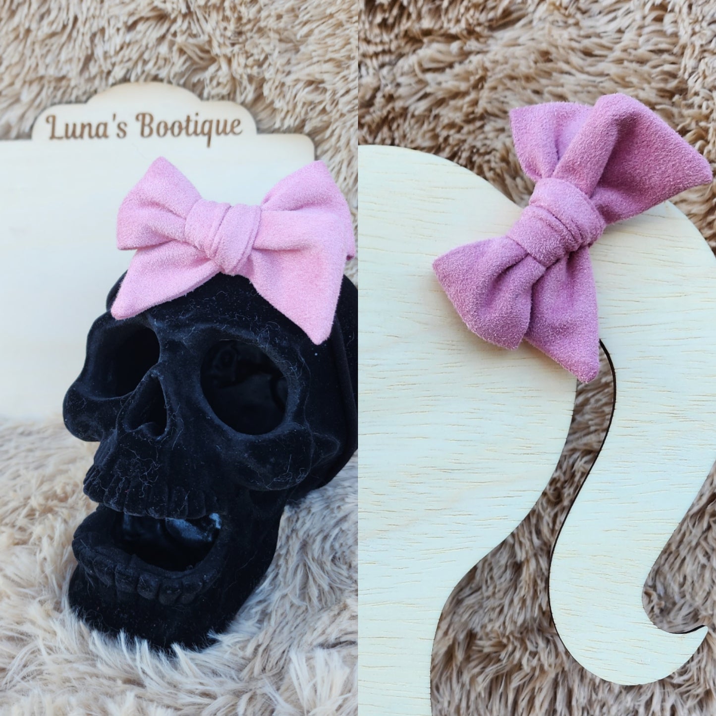 Faux Suede Hair Bows