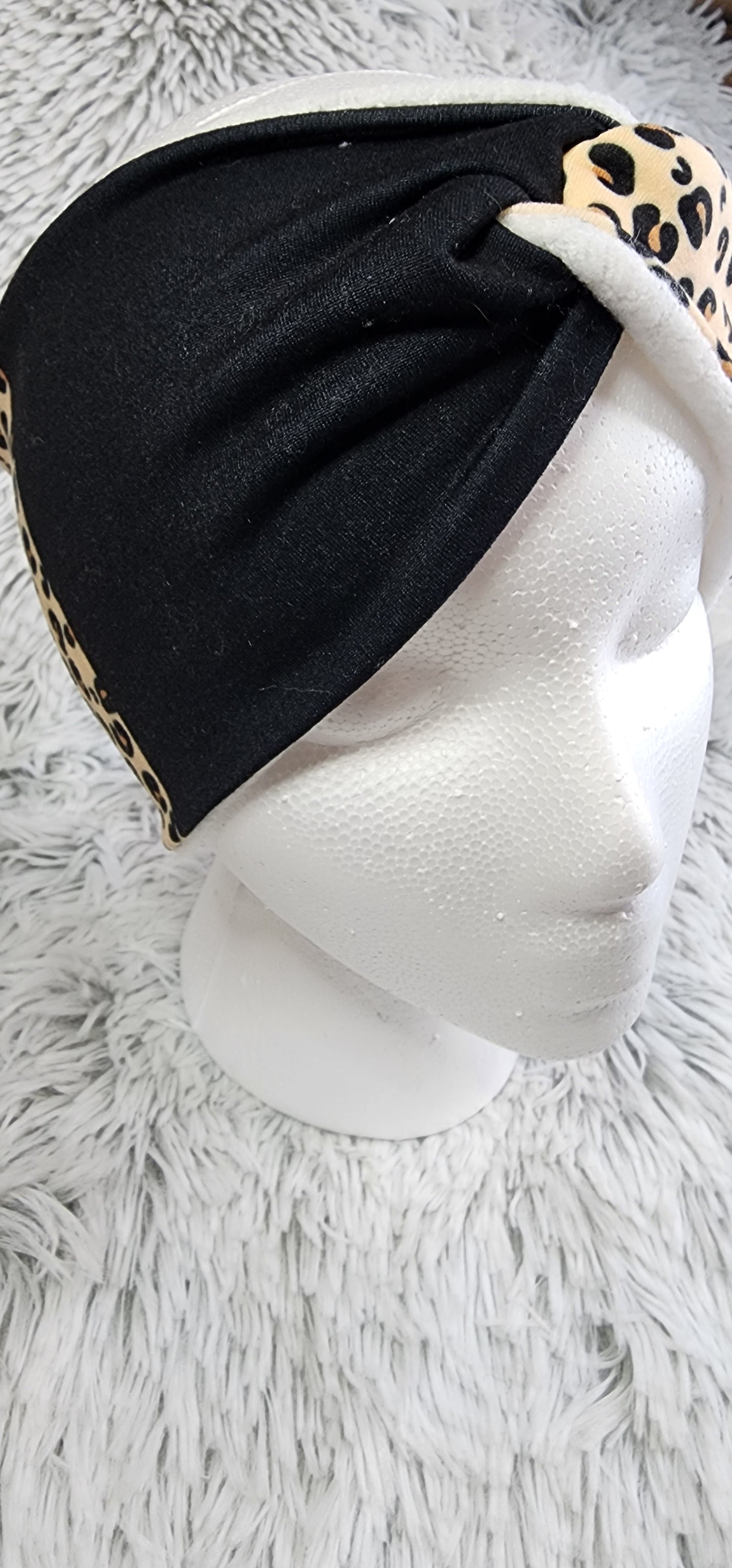 Two Tone Cheetah: Fleece Lined Twist Headband