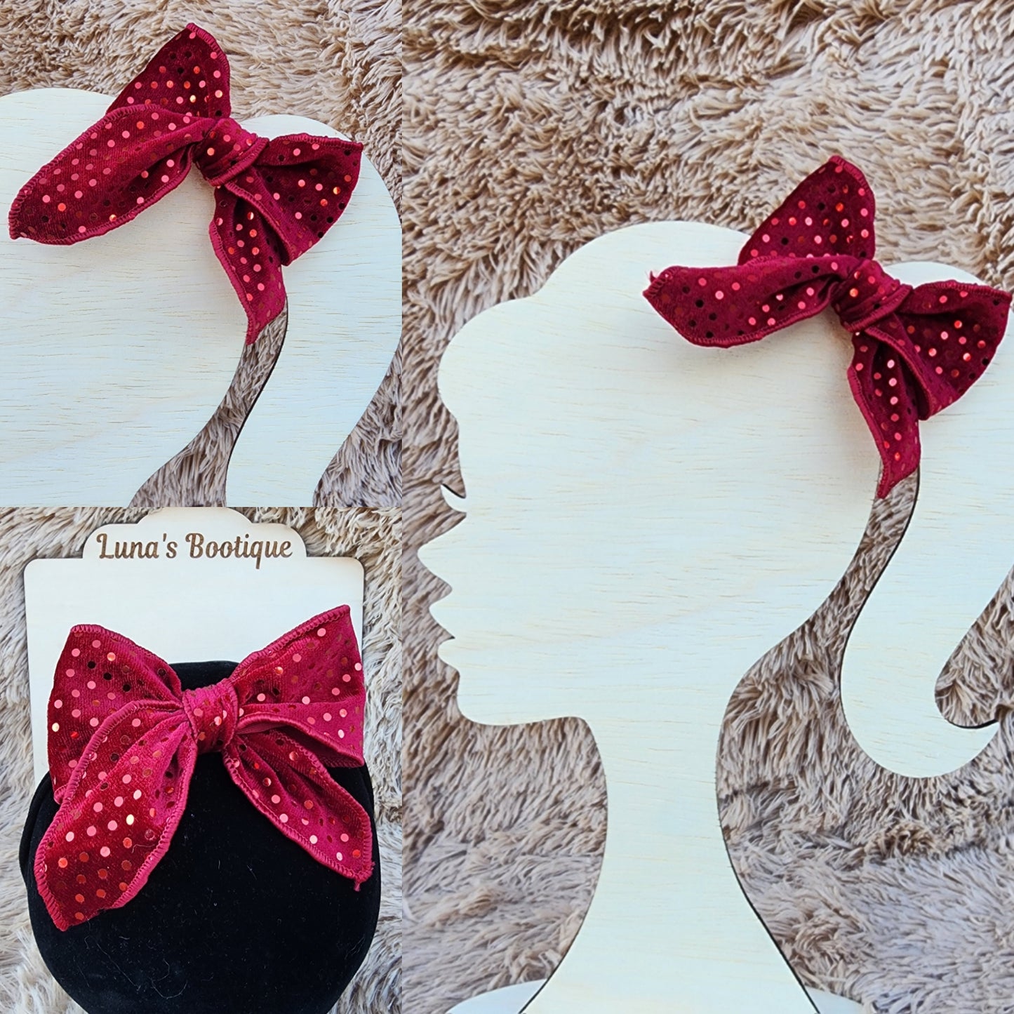 Metallic Dotted Isabel Bow