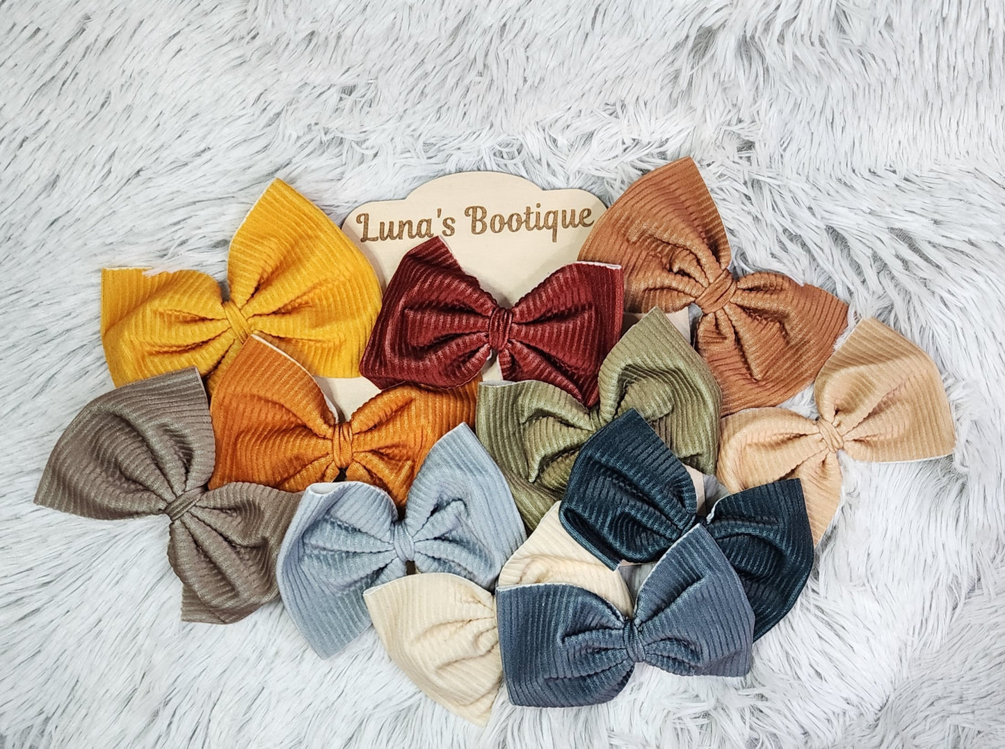 Fall Essential Solid Puff Bow Bundle