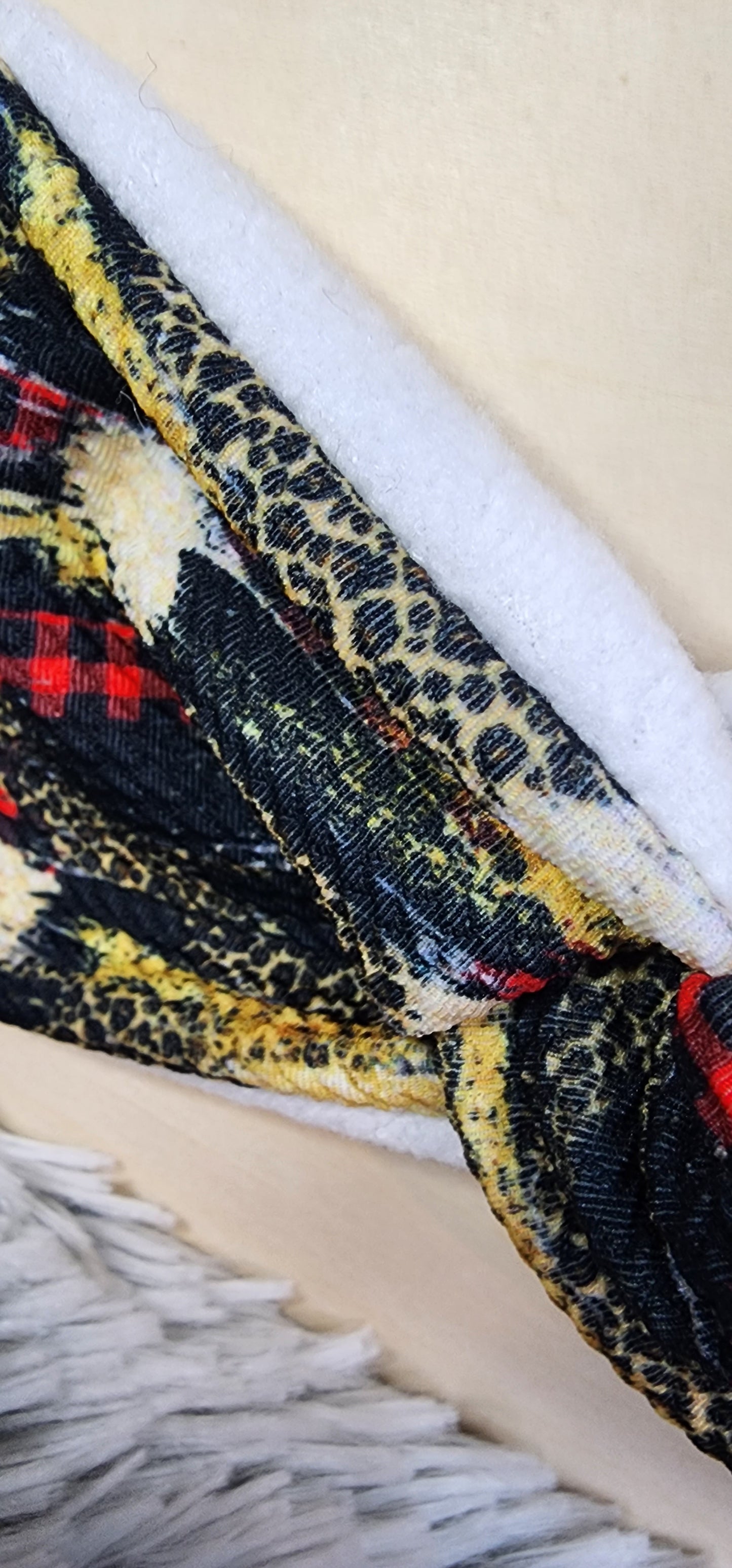 Buffalo Plaid Cheetah Brushstroke: Fleece Lined Twist Headband