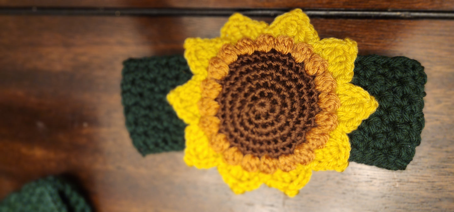 Sunflower Fields Forever Headband in Emerald Green