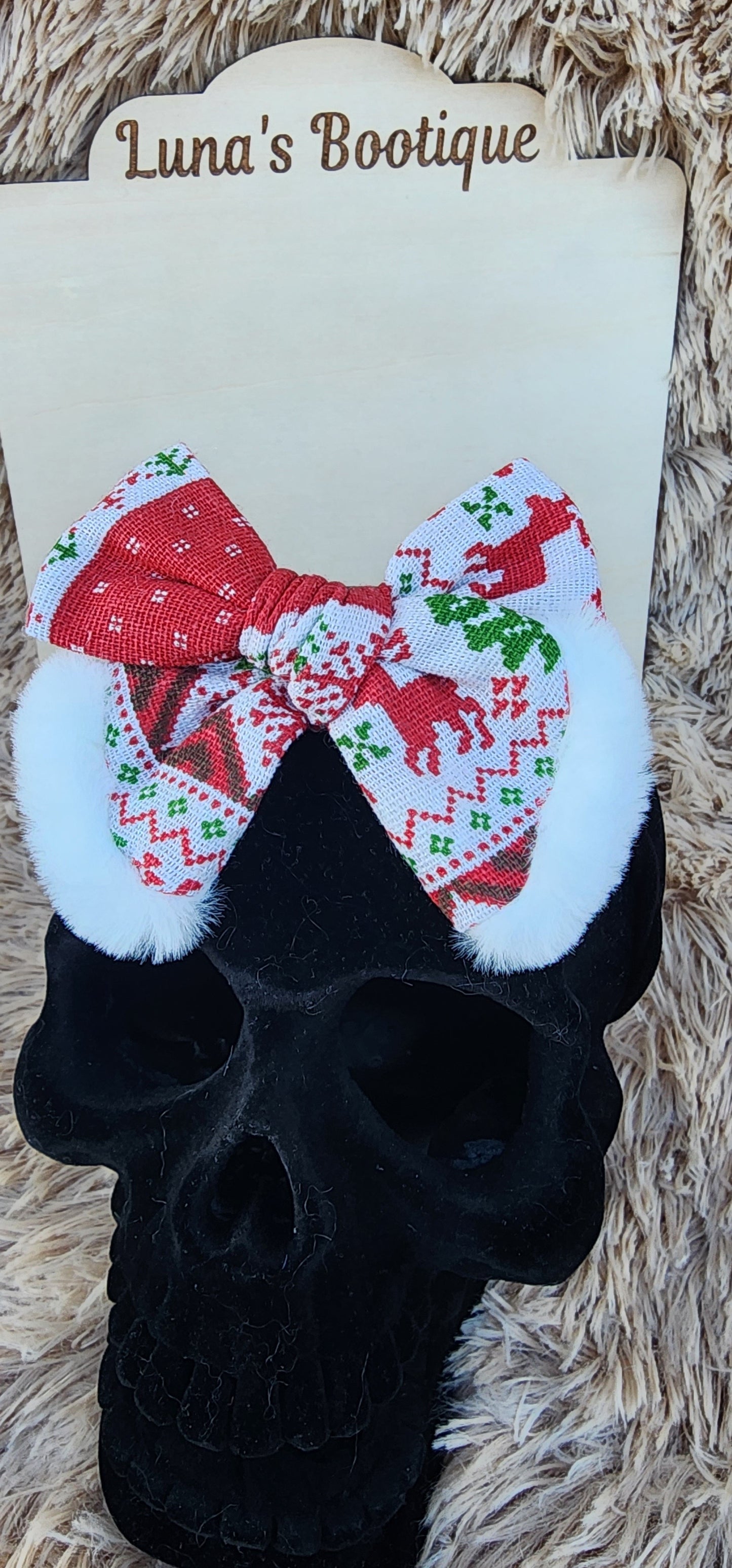 Christmas Sweater Hair Bow