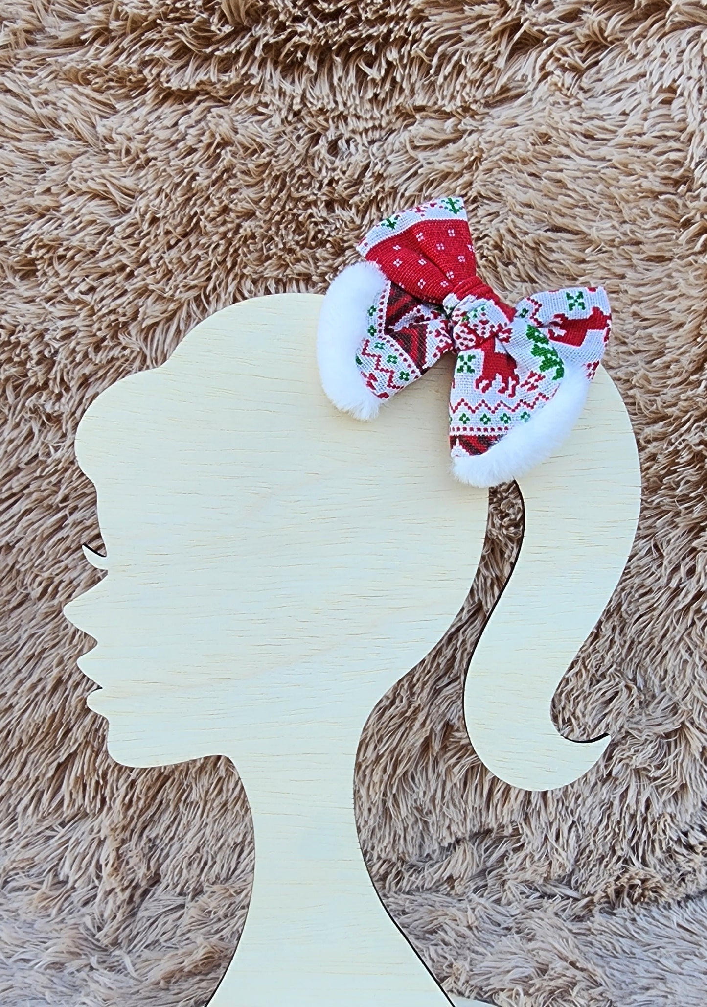 Christmas Sweater Hair Bow
