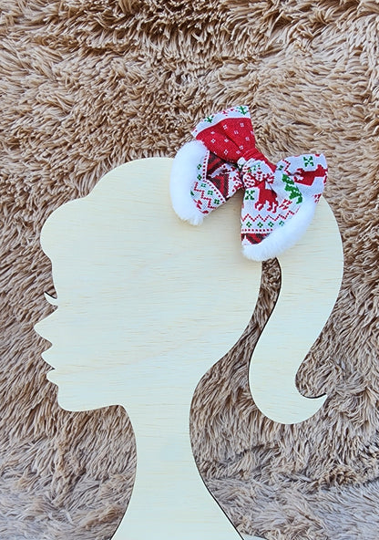 Christmas Sweater Hair Bow