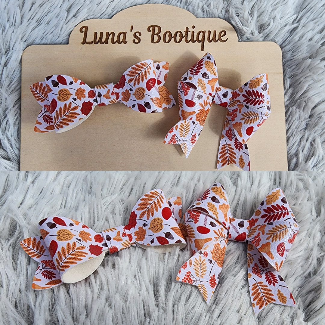 Fall Leaves: Faux Leather Bow