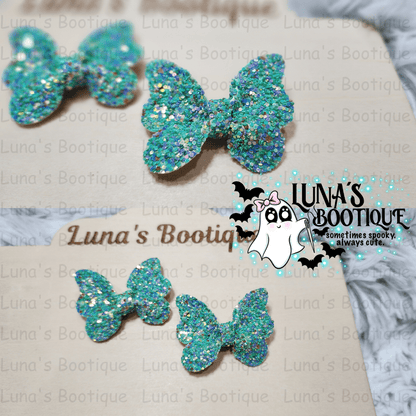 Teal Butterfly Hairclip Set