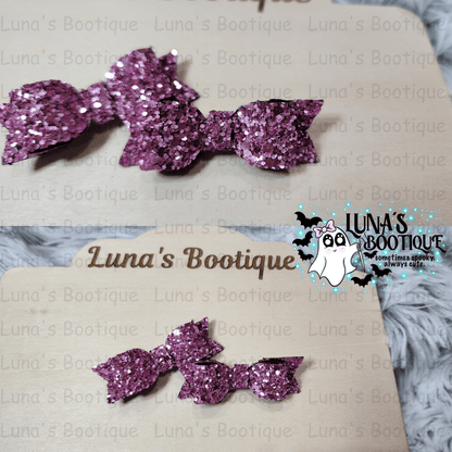 Pink Bow Hairclip Set