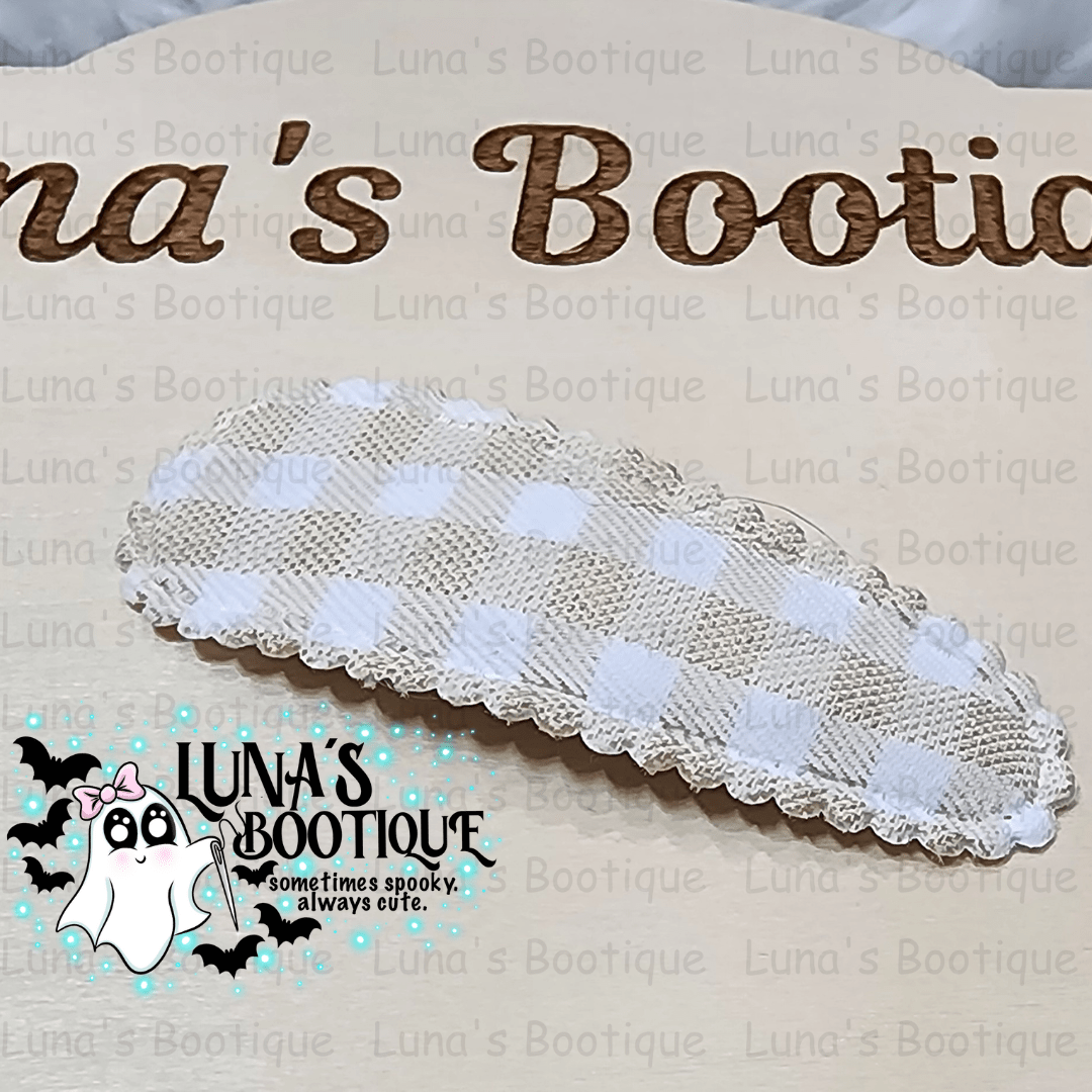 Taupe Plaid Hair Clip