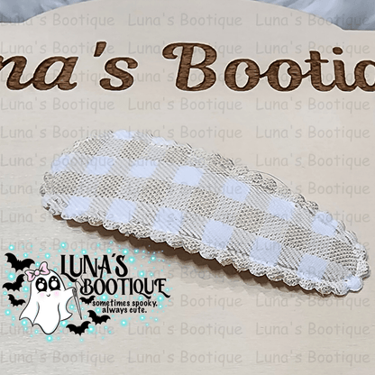 Taupe Plaid Hair Clip