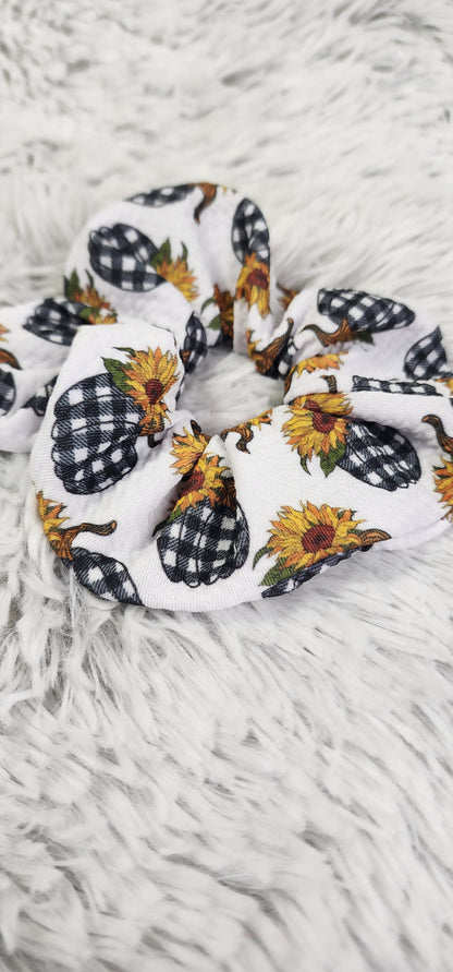 Sunflower Pumpkin Scrunchie