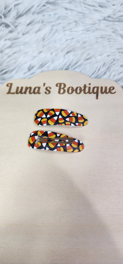 Candy Corn Halloween Snap Clip (Pair)