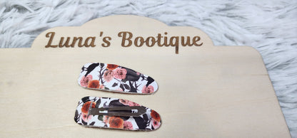 Floral Crow Snap Clip (Pair)