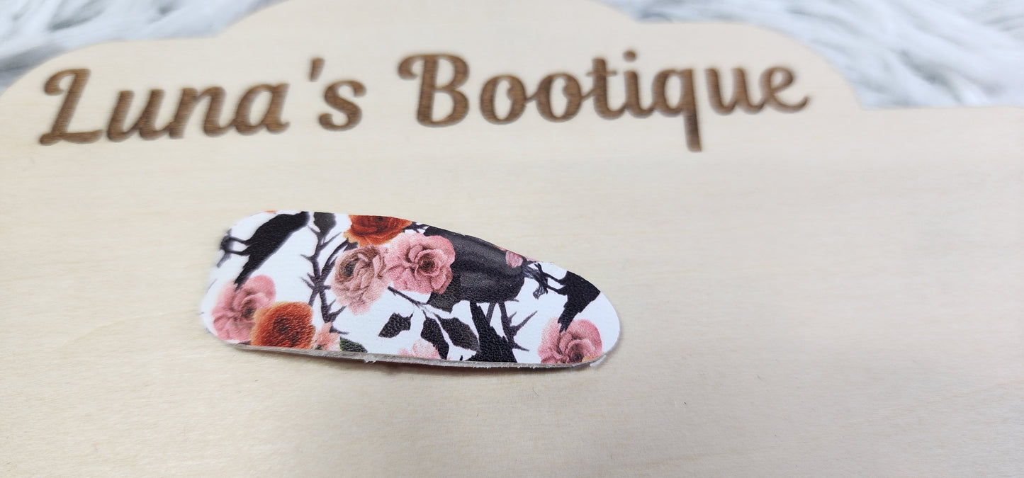 Floral Crow Snap Clip (Pair)