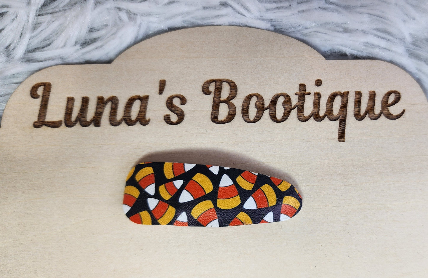 Candy Corn Halloween Snap Clip (Pair)