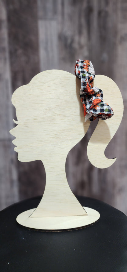 Fall Plaid Pumpkin Scrunchie