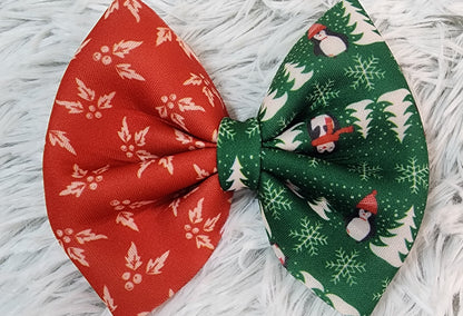 Pine Polar Penguin Puff Bow