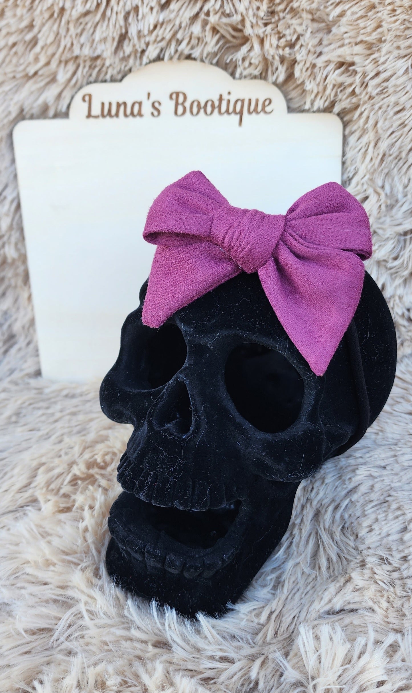 Faux Suede Hair Bows