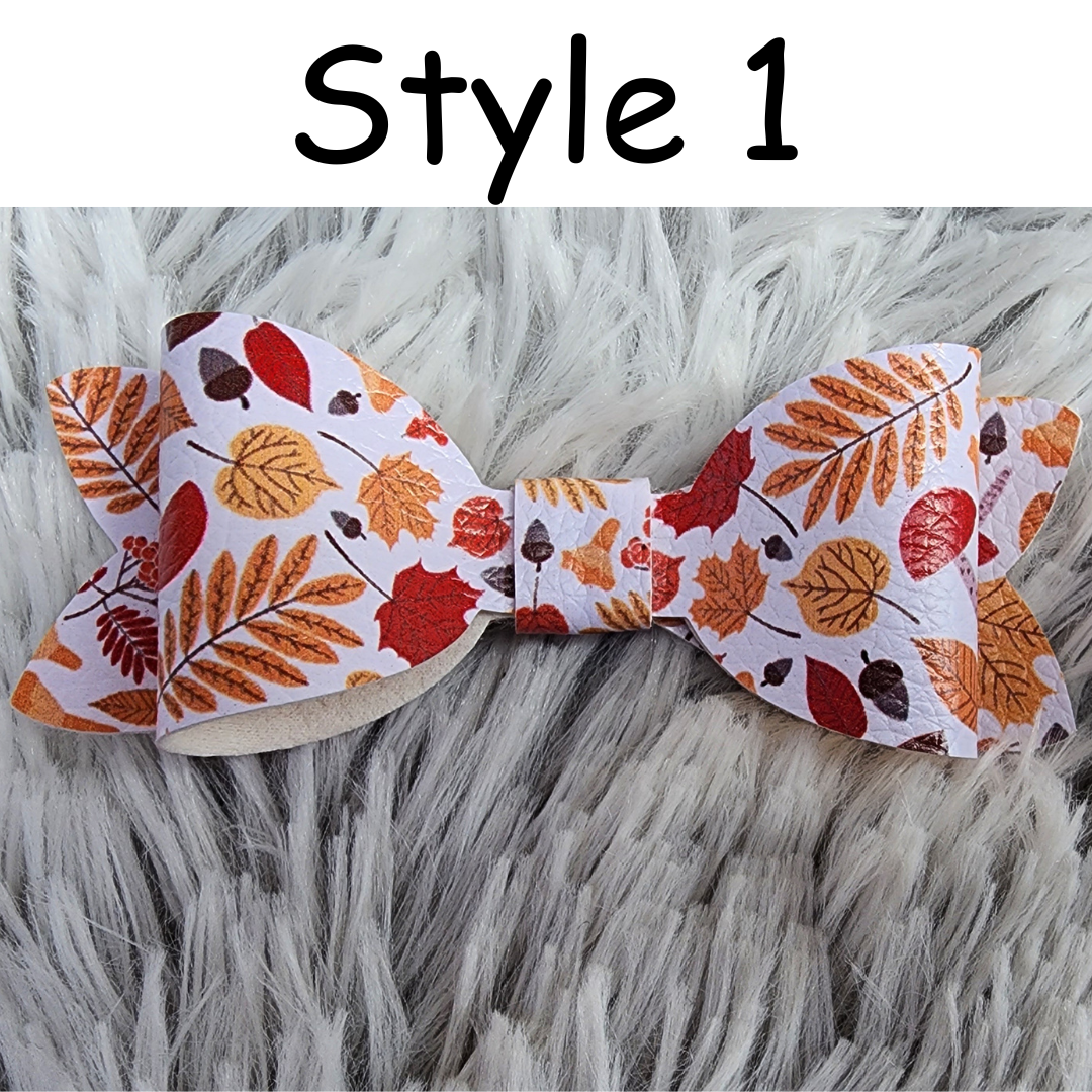 Fall Leaves: Faux Leather Bow