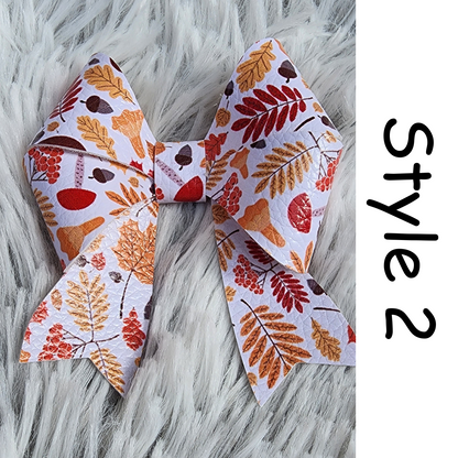 Fall Leaves: Faux Leather Bow