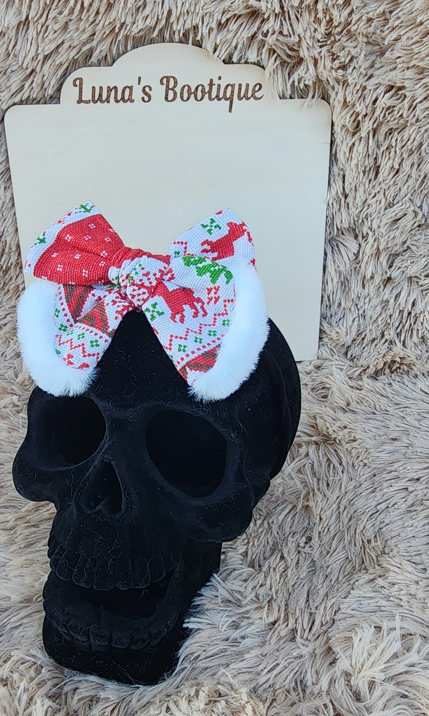 Christmas Sweater Hair Bow