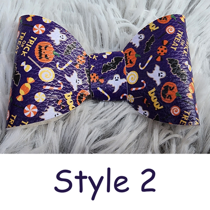 Trick or Treat Halloween: Faux Leather Bow